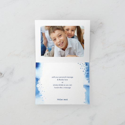 MERCI bar-mitsva bleu foncé moderne peint (Intérieur)