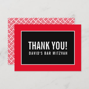MERCI BAR MITZVAH grille minimaliste rouge noir