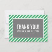 MERCI BAR MITZVAH moderne garçon simple vert gris (Devant)
