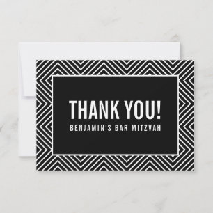 MERCI BAR MITZVAH moderne géométrique noir blanc