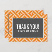 MERCI BAR MITZVAH moderne gris orange (Devant / Derrière)