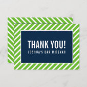 MERCI BAR MITZVAH moderne nfl vert marine bleu (Devant / Derrière)