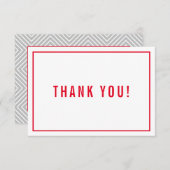 MERCI BAR MITZVAH moderne simple rouge gris (Devant / Derrière)