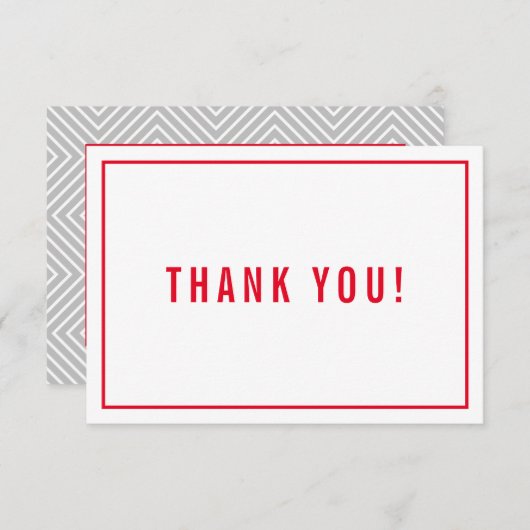 MERCI BAR MITZVAH moderne simple rouge gris (Devant / Derrière)