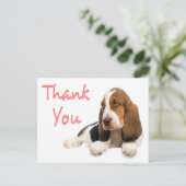 Merci Basset Hound Carte postale de voeux (Debout devant)