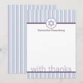 Merci Bat mitzvah à rayures violettes (Devant / Derrière)