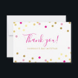 MERCI BAT MITZVAH glam confetti tache or rose<br><div class="desc">par kat massard >>> https://linktr.ee/simplysweetpaperie <<< Une façon simple et élégante de remercier vos invités pour leur participation à votre événement. Configuration en tant que modèle il est simple pour vous d'ajouter vos propres détails, ou appuyez sur le bouton personnaliser et vous pouvez ajouter ou modifier du texte, des polices,...</div>
