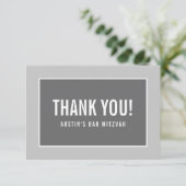 MERCI BAT MITZVAH moderne bord gris géométrique (Debout devant)