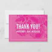 MERCI BAT MITZVAH moderne élégant rose floral (Devant)