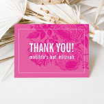 MERCI BAT MITZVAH moderne élégant rose floral<br><div class="desc">par kat massard >>> https://linktr.ee/simplysweetpaperie <<< Une façon simple et élégante de remercier vos invités pour leur participation à votre événement. Configuration en tant que modèle il est simple pour vous d'ajouter vos propres détails, ou appuyez sur le bouton personnaliser et vous pouvez ajouter ou modifier du texte, des polices,...</div>