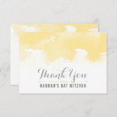 MERCI BAT MITZVAH moderne jaune aquarelle (Devant / Derrière)