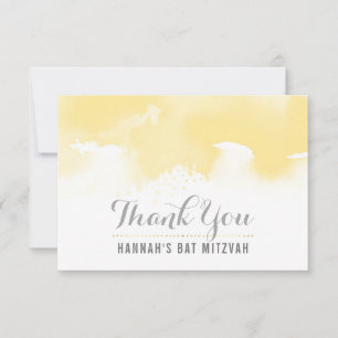 MERCI BAT MITZVAH moderne jaune aquarelle