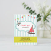 Merci Bateau à voile Carte plat d'anniversaire (Debout devant)