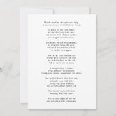 Merci Beach Funérailles Photo Sympathy Grief (Dos)