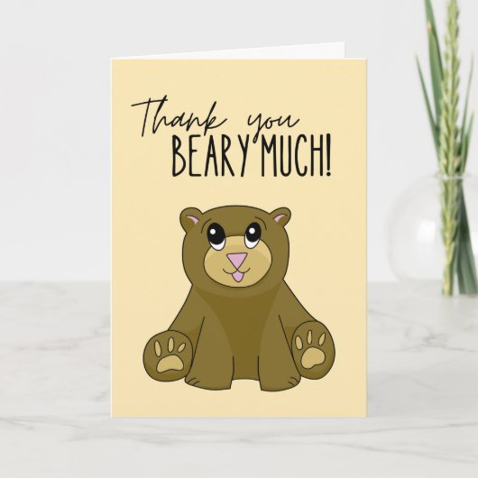 Merci Bear y Beaucoup mignonne carte d'ours (Devant)