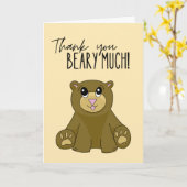 Merci Bear y Beaucoup mignonne carte d'ours (Fleur jaune)