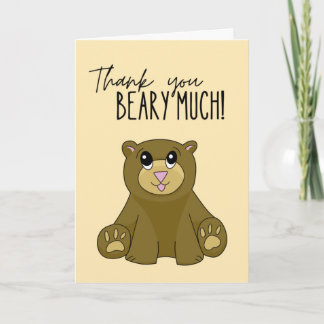 Merci Bear y Beaucoup mignonne carte d'ours