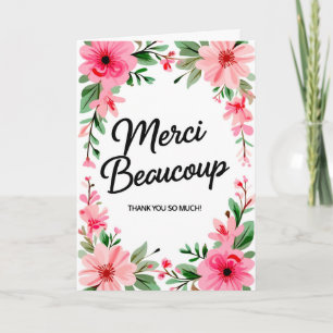 Merci Beaucoup Bedankingskaart Vouwkaart Kaart