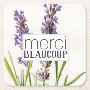 Merci Beaucoup Bedankt Lavendel Papier Onderzetter