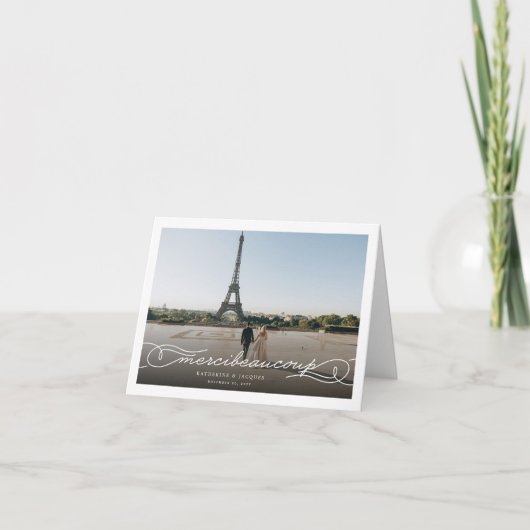 Merci Beaucoup Chic Script Photo Mariage Merci (Devant)