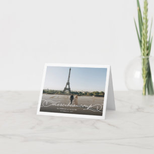 Merci Beaucoup Chic Script Photo Weddenschap Bedan Notitiekaartje