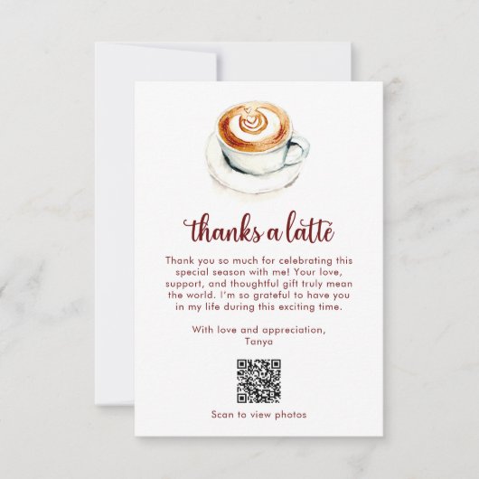 Merci beaucoup code QR de mariage Watercolor (Devant)