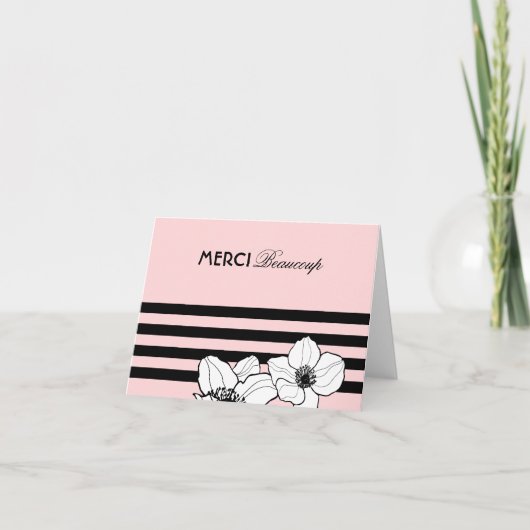 Merci Beaucoup Fleurs d'anémones en noir rose (Devant)