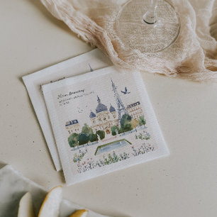Merci Beaucoup Watercolor Parijse Tuin Servet