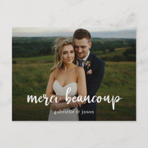 Merci Beaucoup Wedding Bedankt Briefkaart