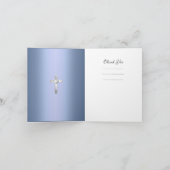Merci bébé baptême garçon bleu argent (Intérieur)