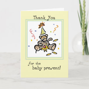 Merci Bébé Cadeau, Jaune, Ours Teddy