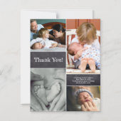 Merci Bébé photo collage Faire-part de naissance (Recto)