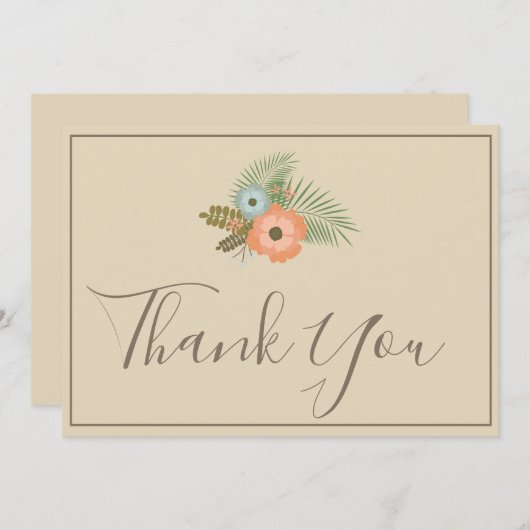 Merci beige Beau fleuri (Devant / Derrière)