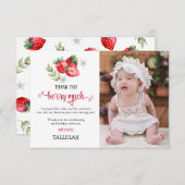 Merci 'Berry Many' Fraise photo Anniversaire (Devant / Derrière)