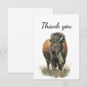 Merci Bison Buffalo Faune Animal Nature Art (Devant / Derrière)
