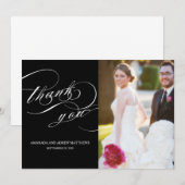 Merci blanc de photo de mariage de noir élégant de (Devant / Derrière)
