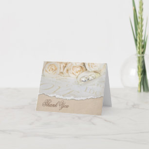 Merci blanc de roses de mariage