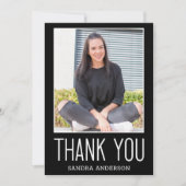 Merci blanc et noir 2 Photo Graduation Card (Devant)