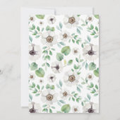 Merci blanc floral de l'anémone | de l'aquarelle | (Dos)