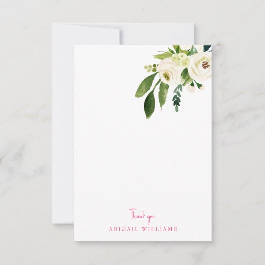 Merci blanc floral rose (Devant)