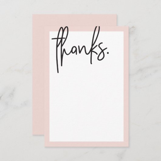 Merci BLANC moderne lettré noir roux rose (Devant / Derrière)