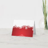 Merci blanc rouge de mariage d'hiver de flocon de (Dos)