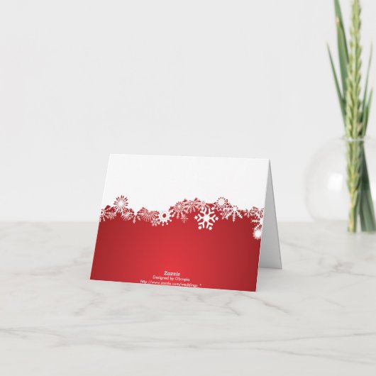 Merci blanc rouge de mariage d'hiver de flocon de (Dos)