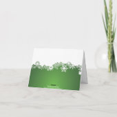 Merci blanc vert de mariage d'hiver de flocon de (Dos)