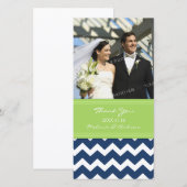 Merci  bleu citron Cartes photos Mariages (Devant / Derrière)