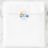 Merci bleu citrouille camion de faveur autocollant (Sac)