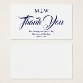 Merci bleu marine Carte mariage d'ancre marine (Devant & derrière)