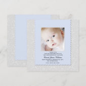 Merci bleu merveilleux de photo de damassé/carte (Devant / Derrière)