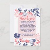 Merci bleu rose Fleurs Baby shower botanique (Devant)