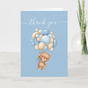 Merci Bleu Teddy Magnifique carte Ballons